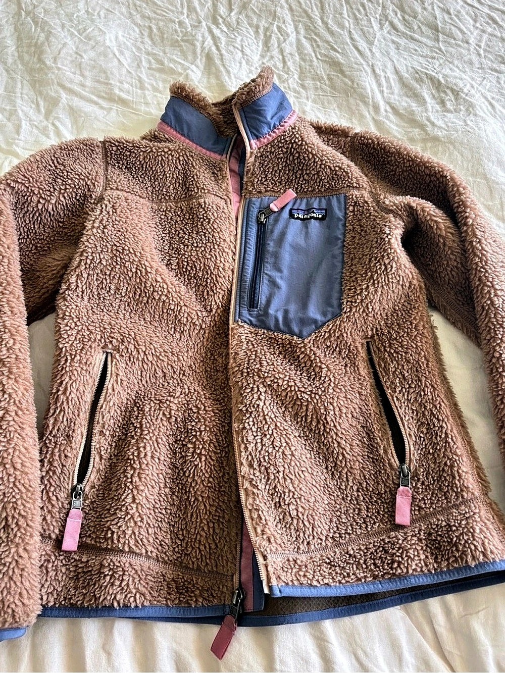 Patagonia Los Gatos Fleece Jacket Brown & Pink Size Small
